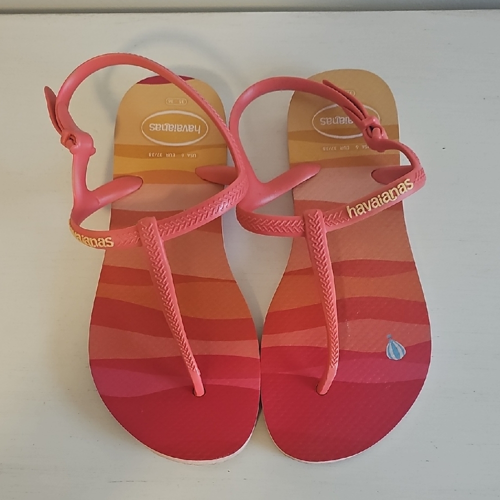 Havaianas Vibrant Pink and Orange Flip Flops